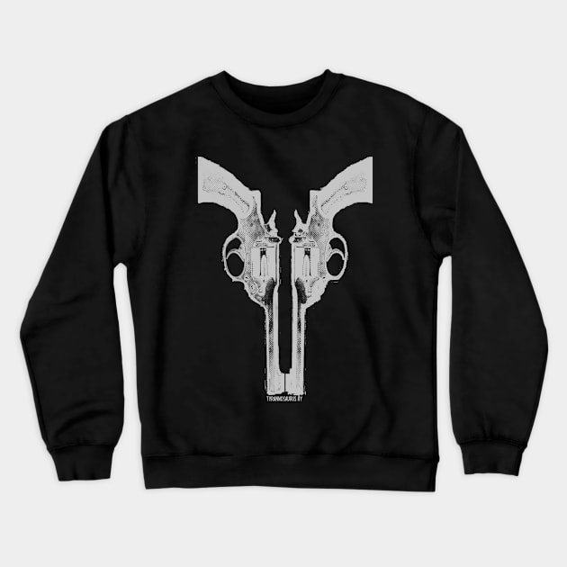 Revolver Skull Crewneck Sweatshirt by TyrannosaurusRy